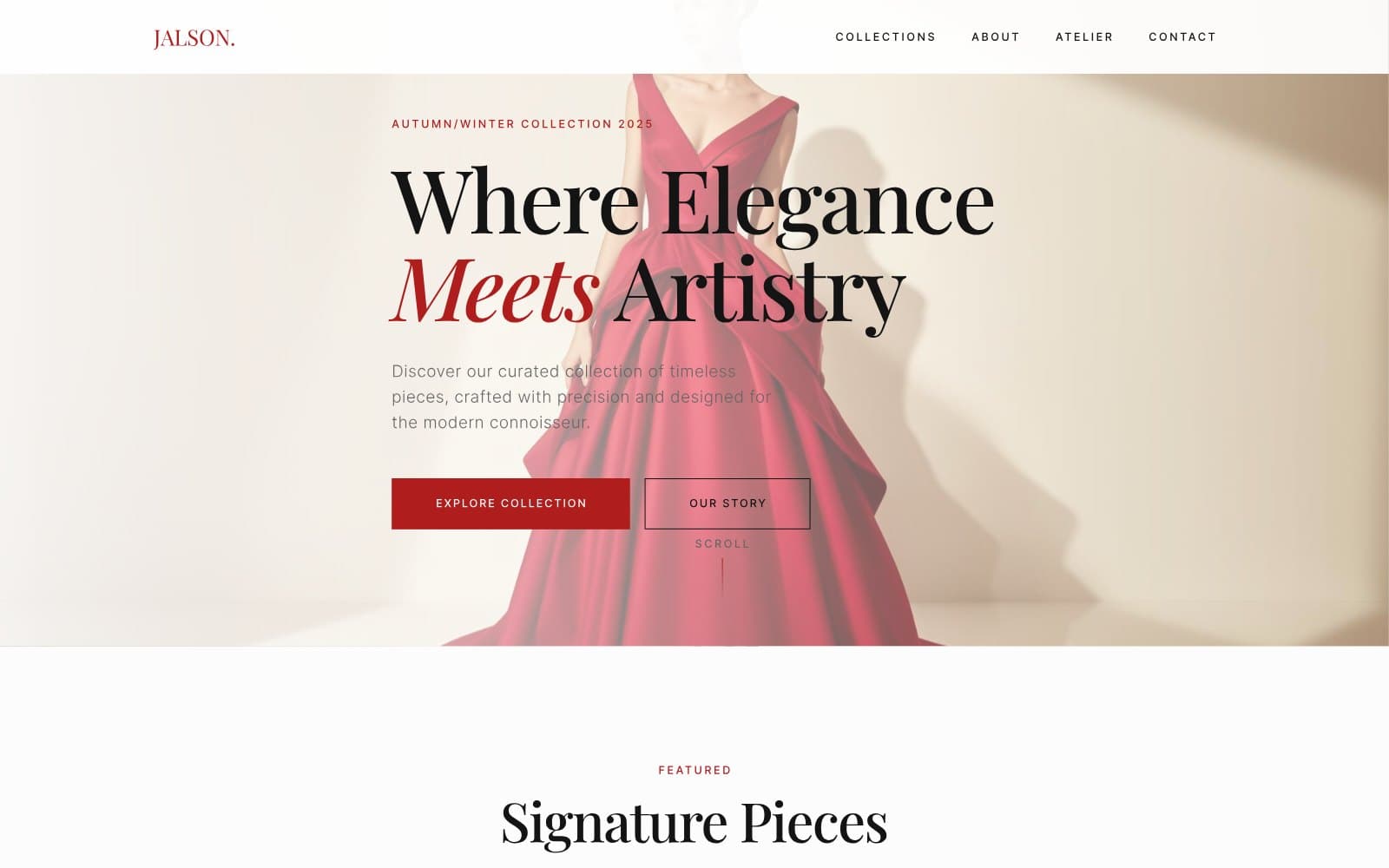 Couture boutique storefront design