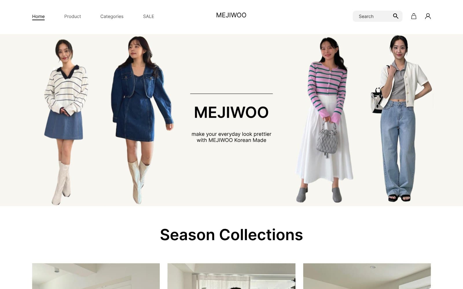Fashion e-commerce storefront design