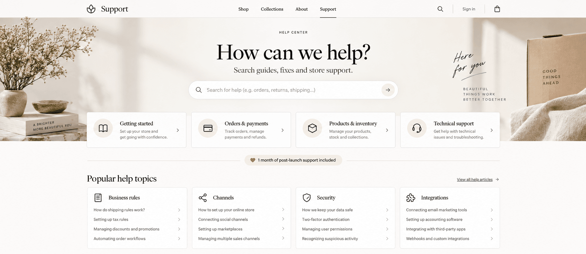 Ecommerce help and support centre