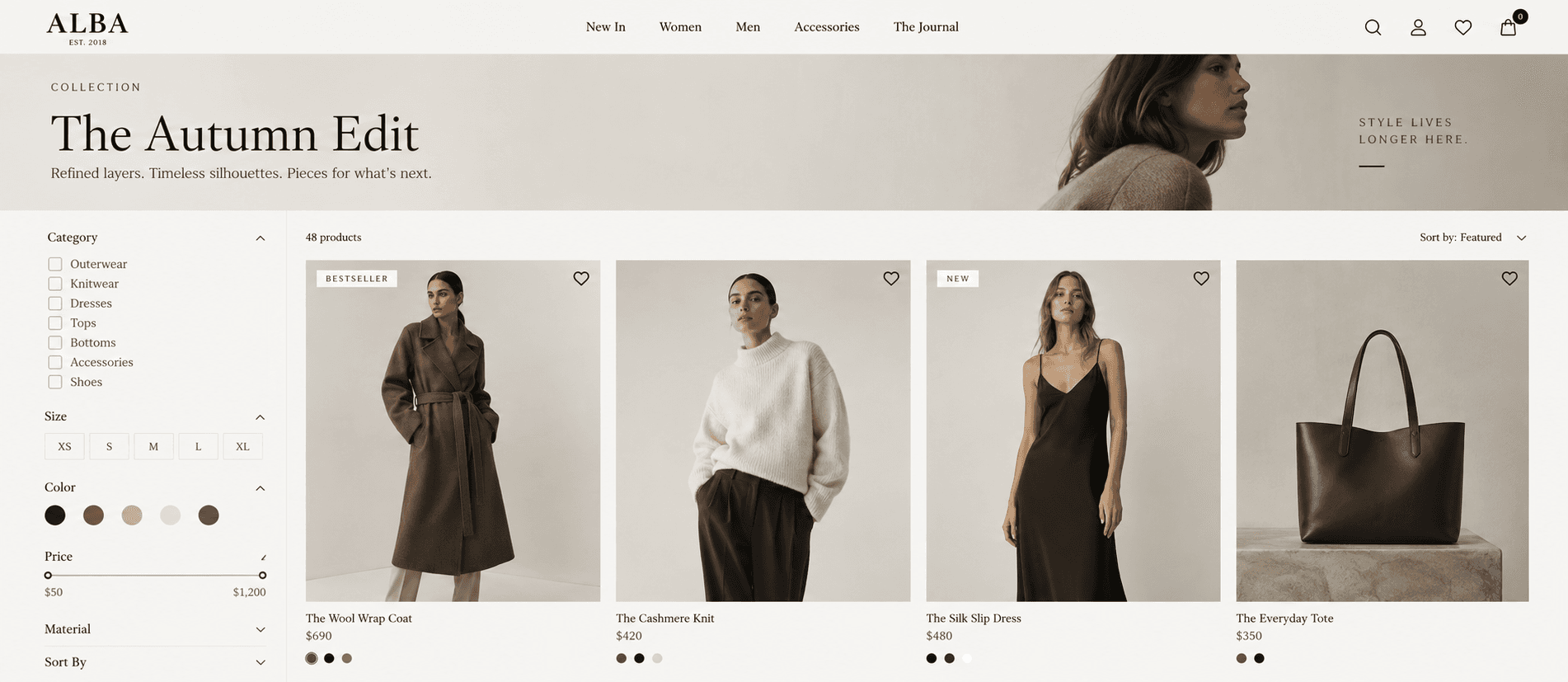 Ecommerce product collection and setup